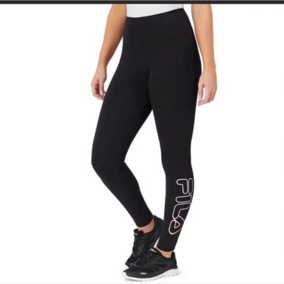 Fila Cotton High Rise Waisted Tight Leggings - Picture 1 of 7